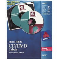 Avery¨ Color Laser White Matte CD/DVD Labels