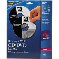 Avery¨ 5931 Laser Labels Shuttered Jewel Case Inserts with Software for CD/DVD