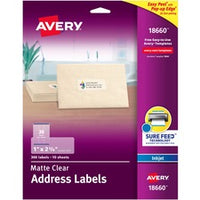 Avery¨ Matte Clear Address Labels - Sure Feed Technology