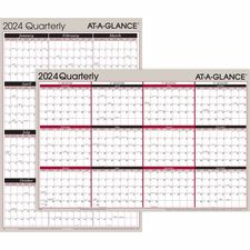 At-A-Glance Vertical Horizontal Reversible Erasable Quarterly Wall Calendar