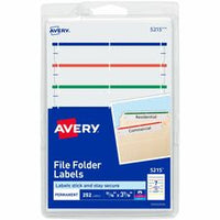 Avery¨ File Folder Labels on 4" x 6" Sheets, Easy Peel, Assorted, Print & Handwrite, 2/3" x 3-7/16" , 252 Labels (5215)