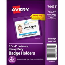 Avery¨ Heavy-Duty Secure Top Clear Badge Holders