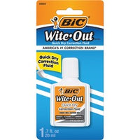 BIC Quick Dry Correction Fluid, White, 1 Pack