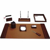 Dacasso Mocha Leather 8-Piece Desk Pad Kit