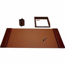 Dacasso Mocha Leather 3-Piece Desk Pad Kit