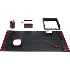 Dacasso Two-Toned Leather 7-Piece Desk Pad Kit