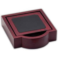 Dacasso Rosewood & Leather Coaster Set