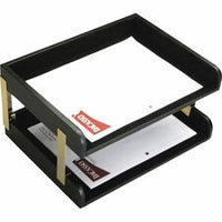 Dacasso Two Side Load Letter Trays With Gold Posts