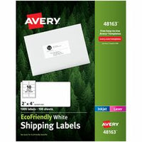 Avery¨ EcoFriendly Shipping Labels, Permanent Adhesive, 2" x 4" , 1,000 Labels (48163)