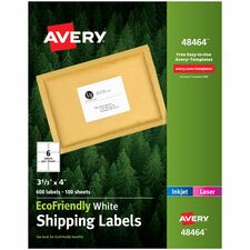 Avery¨ EcoFriendly Shipping Labels, Permanent Adhesive, 3-1/3