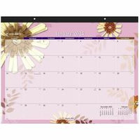 At-A-Glance 2024 Paper Flowers Monthly Desk Pad, Standard, 21 3/4" x 17"