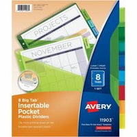 Avery¨ Big Tab Insertable Plastic Dividers w/Pockets