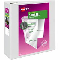 Avery¨ Durable View 3 Ring Binder, 4" EZD¨ Rings, 1 White Binder (09801)