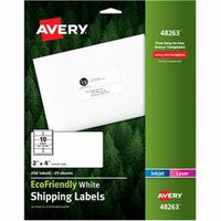 Avery¨ EcoFriendly Shipping Labels, Permanent Adhesive, 2" x 4" , 250 Labels (48263)