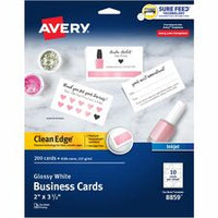 Avery¨ Clean Edge Business Cards, 2" x 3.5" , Glossy, 200 (08859)