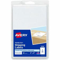 Avery¨ Shipping Labels, TrueBlock¨ Technology, Permanent Adhesive, 4" x 6" , 20 Labels (5292)