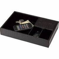 Dacasso Crocodile Embossed Black Leather Standard Valet Tray