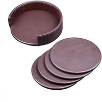 Dacasso Leather Coasters - Set of 4 with Holder