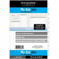 At-A-Glance 2024 Daily Monthly Planner Two Page Per Day Refill, Loose-Leaf, Desk Size