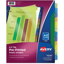 Avery¨ Preprinted A-Z Plastic Dividers