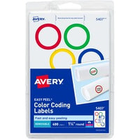 Avery¨ Color-Coding Labels, Removable Adhesive, 1-1/4" Diameter, 400 Labels