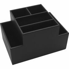 Dacasso Black Leather Desk Supply Organizer