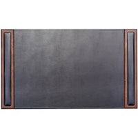 Dacasso Walnut & Leather Side-Rail Desk Pad