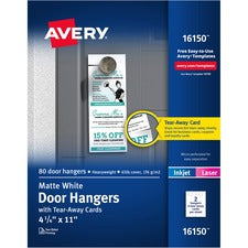 Avery¨ Laser Inkjet Tear-Away Cards Door Hanger