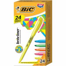 BIC Brite Liner Highlighter, Assorted, 24 Pack