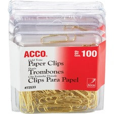 ACCO Gold Tone Paper Clips