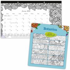 Blueline DoodlePlan Compact Desk Pad - Botanica