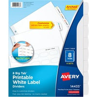 Avery¨ Big Tab Printable Label Dividers, Easy Peel Labels, 8 Tabs