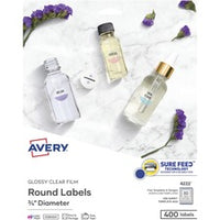 Avery¨ Sure Feed Glossy Clear Round Labels