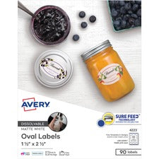 Avery¨ Oval Dissolvable Labels