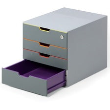 DURABLE¨ VARICOLOR¨ Keyed Lock Desktop 4 Drawer Organizer