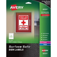 Avery¨ 5"x7" Removable Label Safety Signs