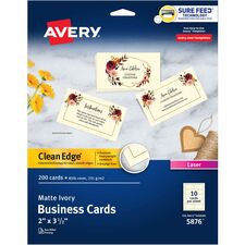 Avery¨ Business Cards, Ivory, True Print(R) Two-Sided Printing, 2