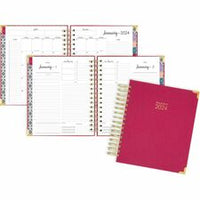 At-A-Glance Harmony 2024 Hardcover Daily Monthly Planner, Berry, Medium, 7" x 8 3/4"