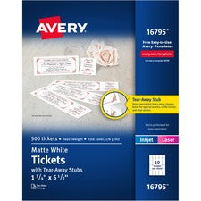 Avery¨ Blank Printable Perforated Raffle Tickets - Tear-Away Stubs