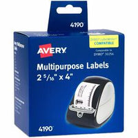 Avery¨ Direct Thermal Roll Labels, 2-5/16" x 4" , White, 300 Shipping Labels Per Roll, 1 Roll (4190)