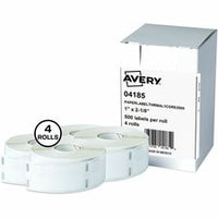 Avery¨ Direct Thermal Roll Labels, 1" x 2-1/8" , White, 500 Address Labels Per Roll, 4 Rolls (4185)