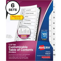 Avery¨ Ready Index 10-tab Custom TOC Dividers