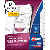 Avery¨ Ready Index 12-tab Custom TOC Dividers