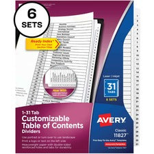 Avery¨ 1-31 Custom Table of Contents Dividers