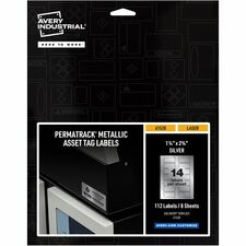 Avery¨ PermaTrack Metallic Asset Tag Labels, 1-1/4