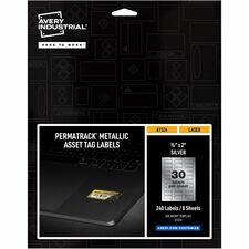 Avery¨ PermaTrack Metallic Asset Tag Labels, 3/4