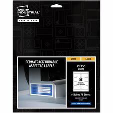 Avery¨ PermaTrack Durable White Asset Tag Labels, 2