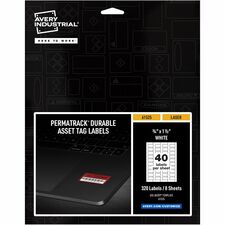 Avery¨ PermaTrack Durable White Asset Tag Labels, 3/4