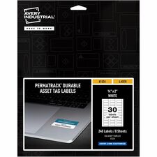 Avery¨ PermaTrack Durable White Asset Tag Labels, 3/4