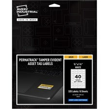 Avery¨ PermaTrack Tamper-Evident Asset Tag Labels, 3/4
